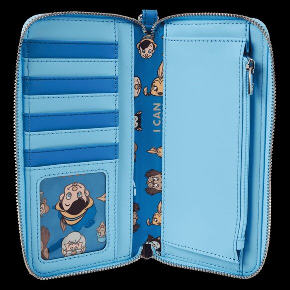 Loungefly Disney Pinocchio Wallet Lenticular Blue Fairy Zip Around Wristlet - Picture 3 of 6